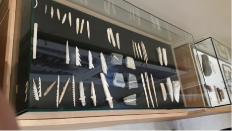 Photo: A. Holland Bone points displayed at the museum. 